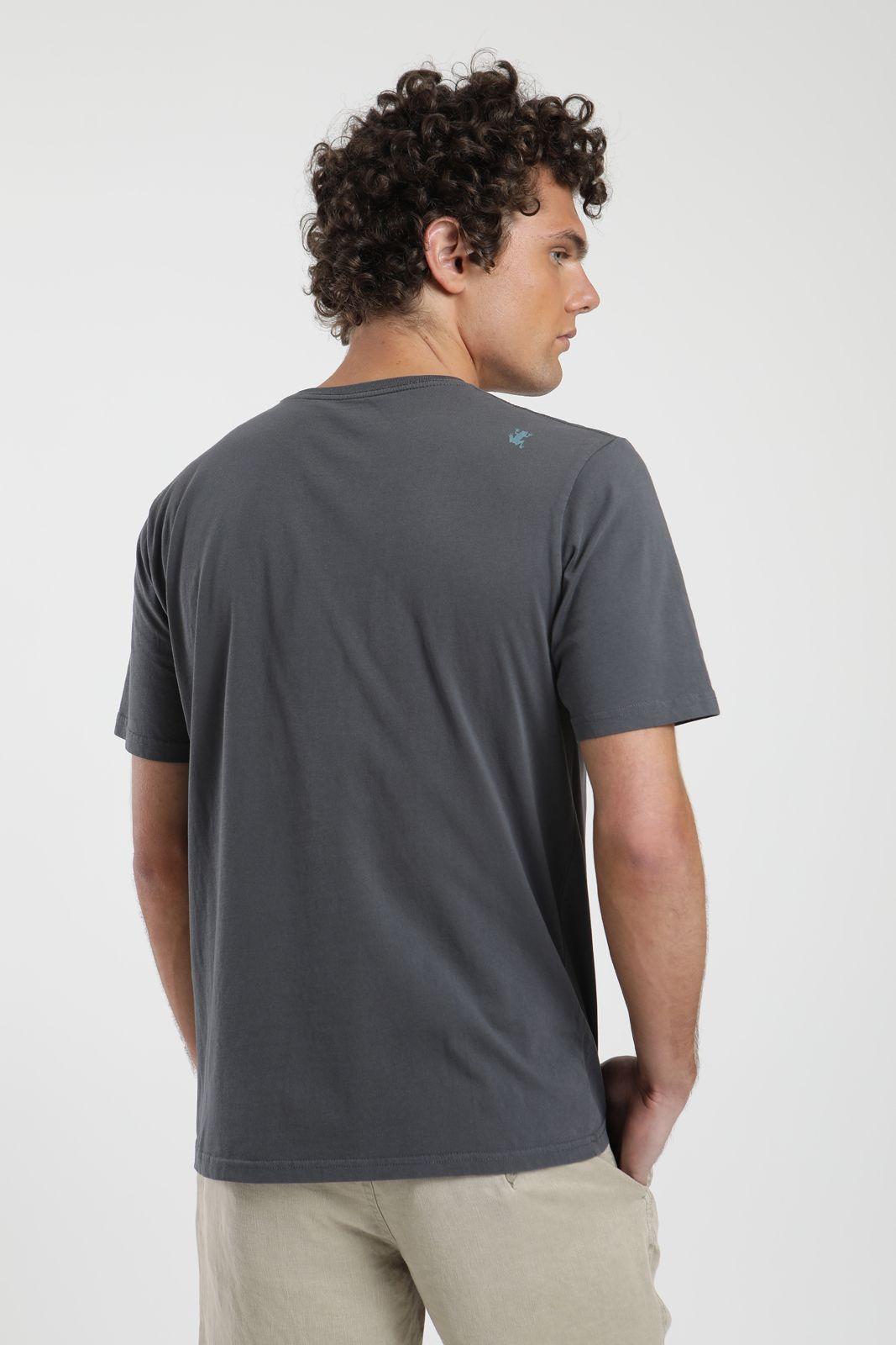 Polera hombre manga corta Cactus grafito Algodón orgánico Froens-4