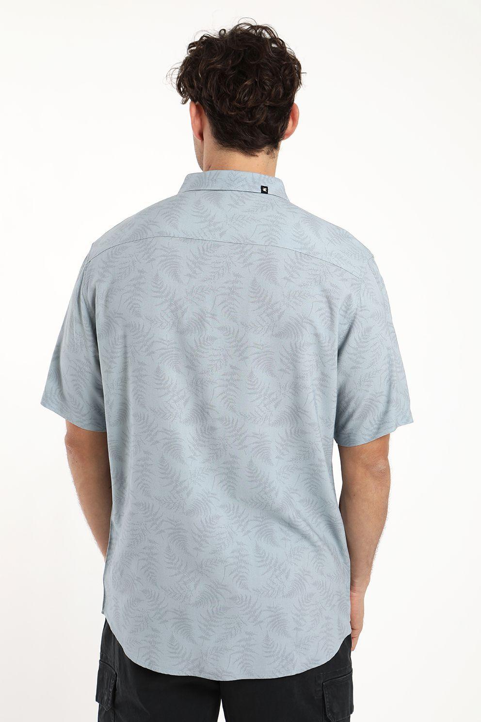 Camisa hombre manga corta viscosa  helechos 100% algodon organico Froens-3