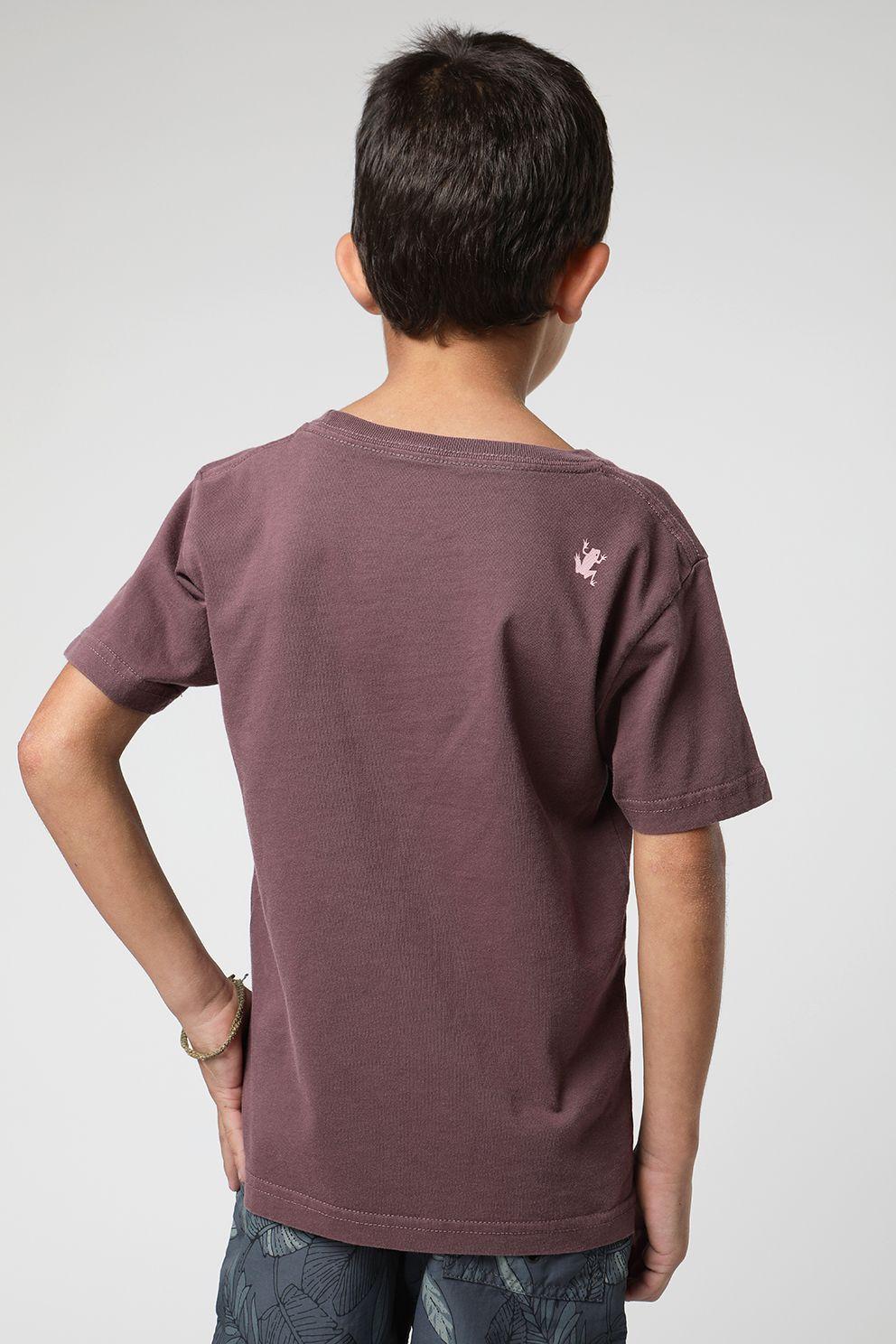 Polera manga corta kids Logo text burdeo -2