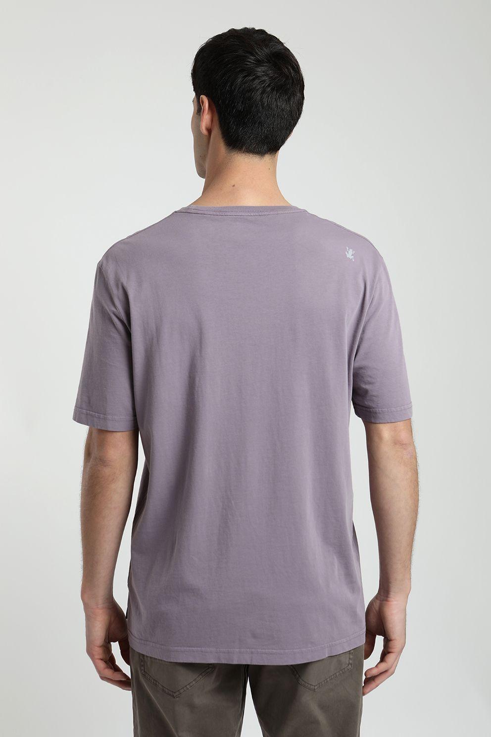 Polera manga corta hombre Bolsillo Stitch malva -1