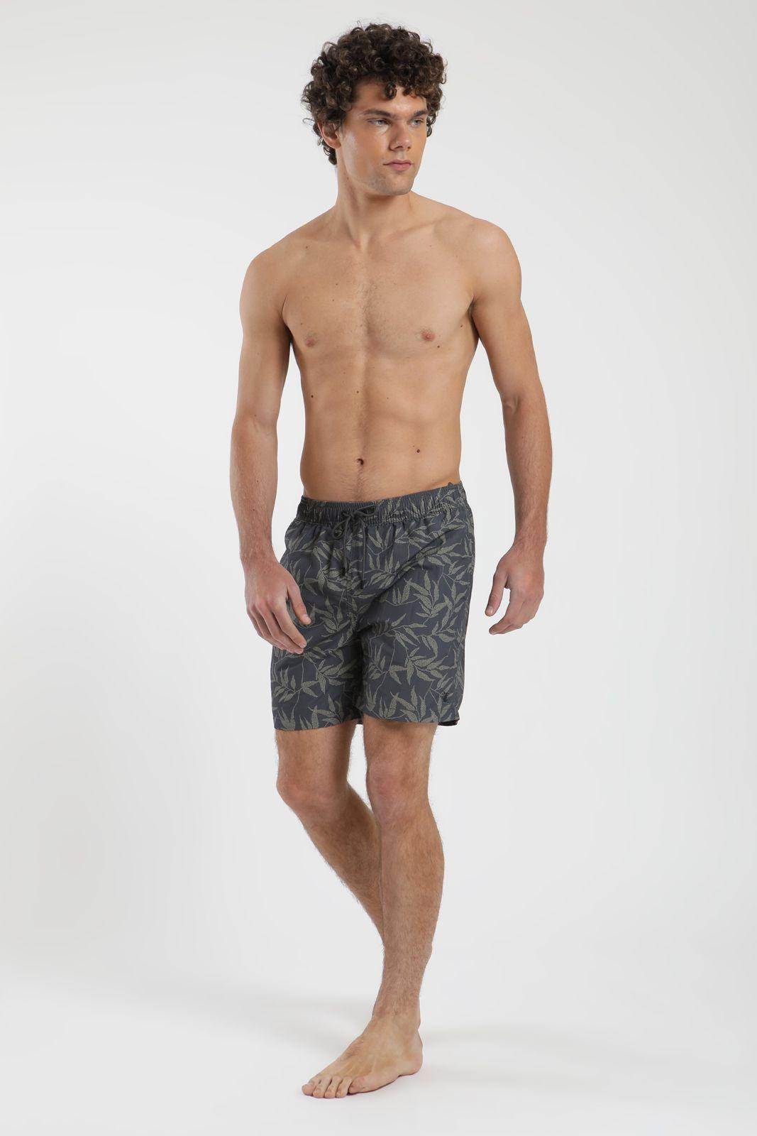 Traje de Baño hombre Classic Hojas grafito  Froens-2