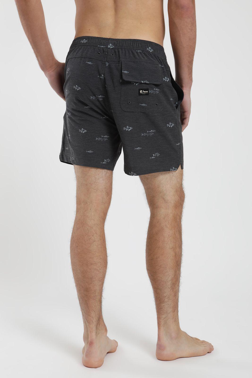 Traje de Baño hombre Trunk Pez grafito Poliéster Reciclado Froens-3