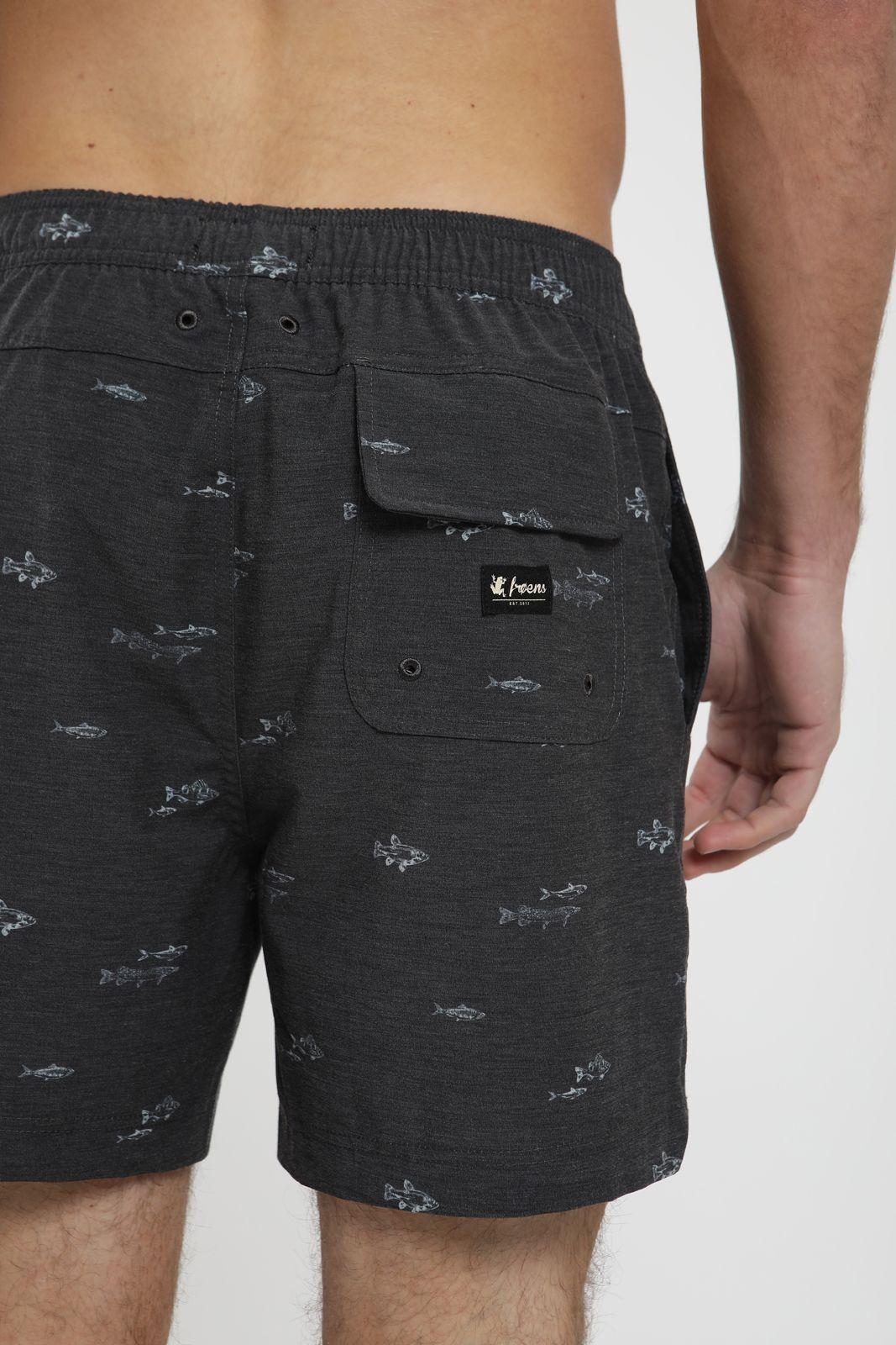 Traje de Baño hombre Trunk Pez grafito Poliéster Reciclado Froens-4