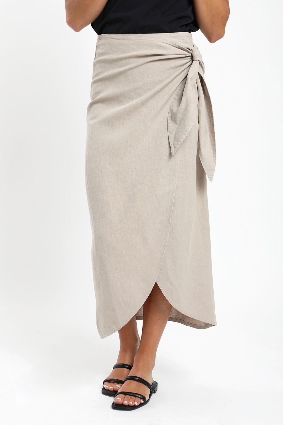 Falda larga Pareo beige-0