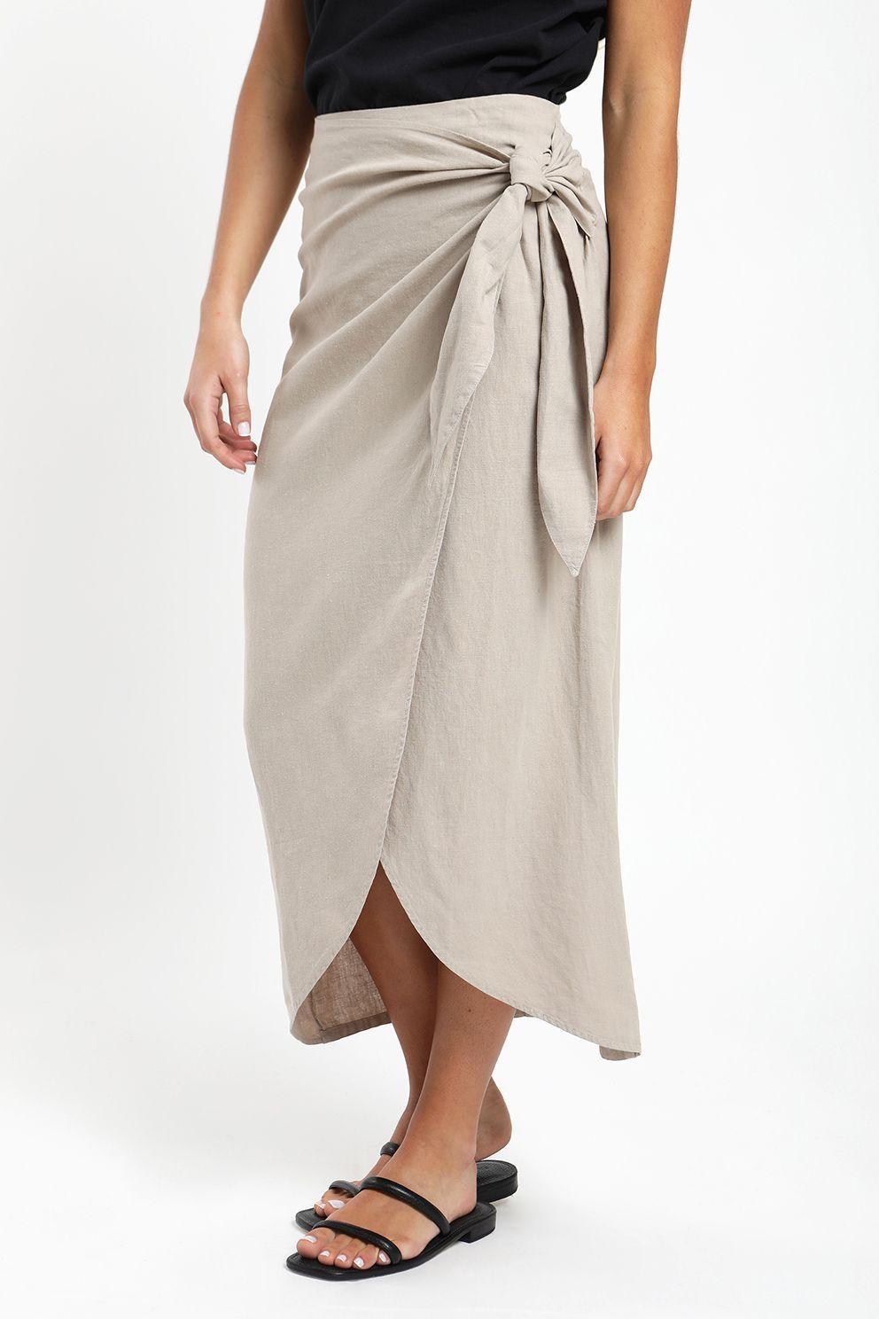 Falda larga Pareo beige-1