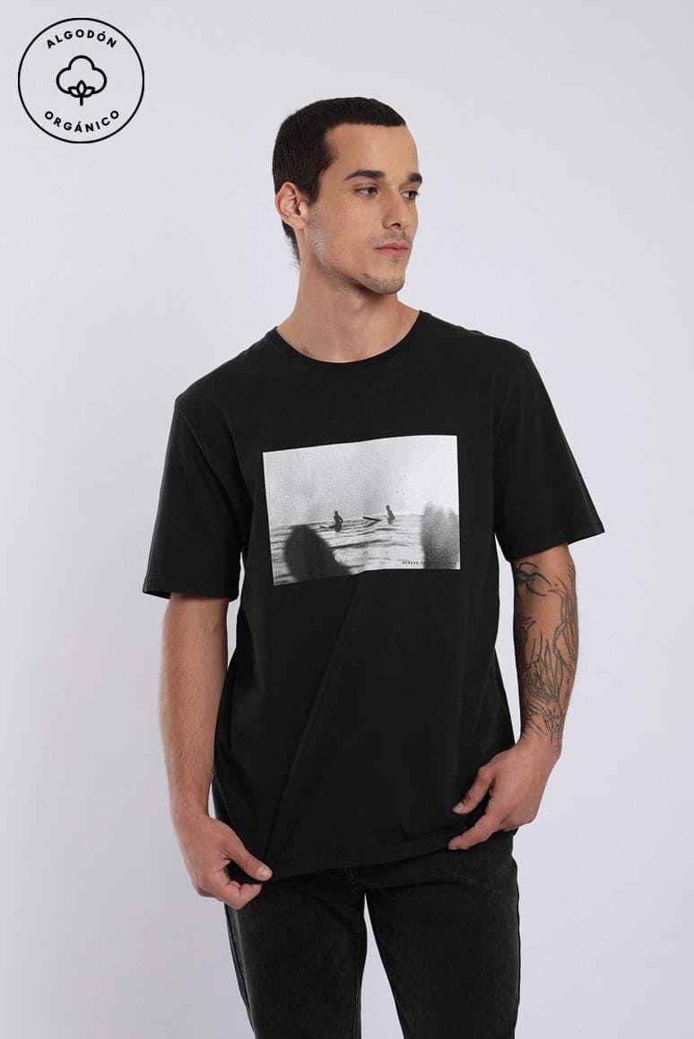 Polera manga corta hombre Surfers negro -0