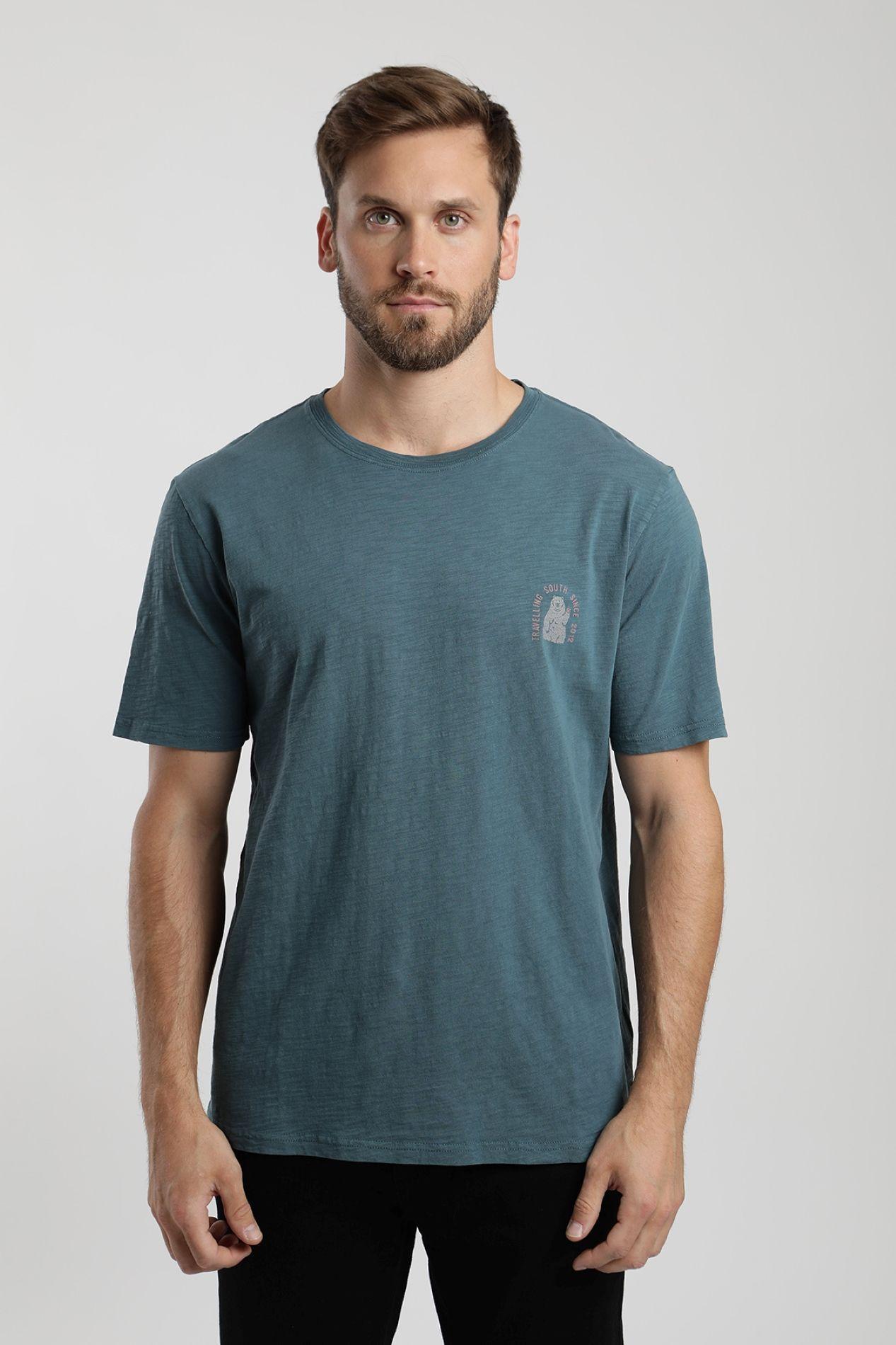 Polera manga corta hombre Oso azul  -0