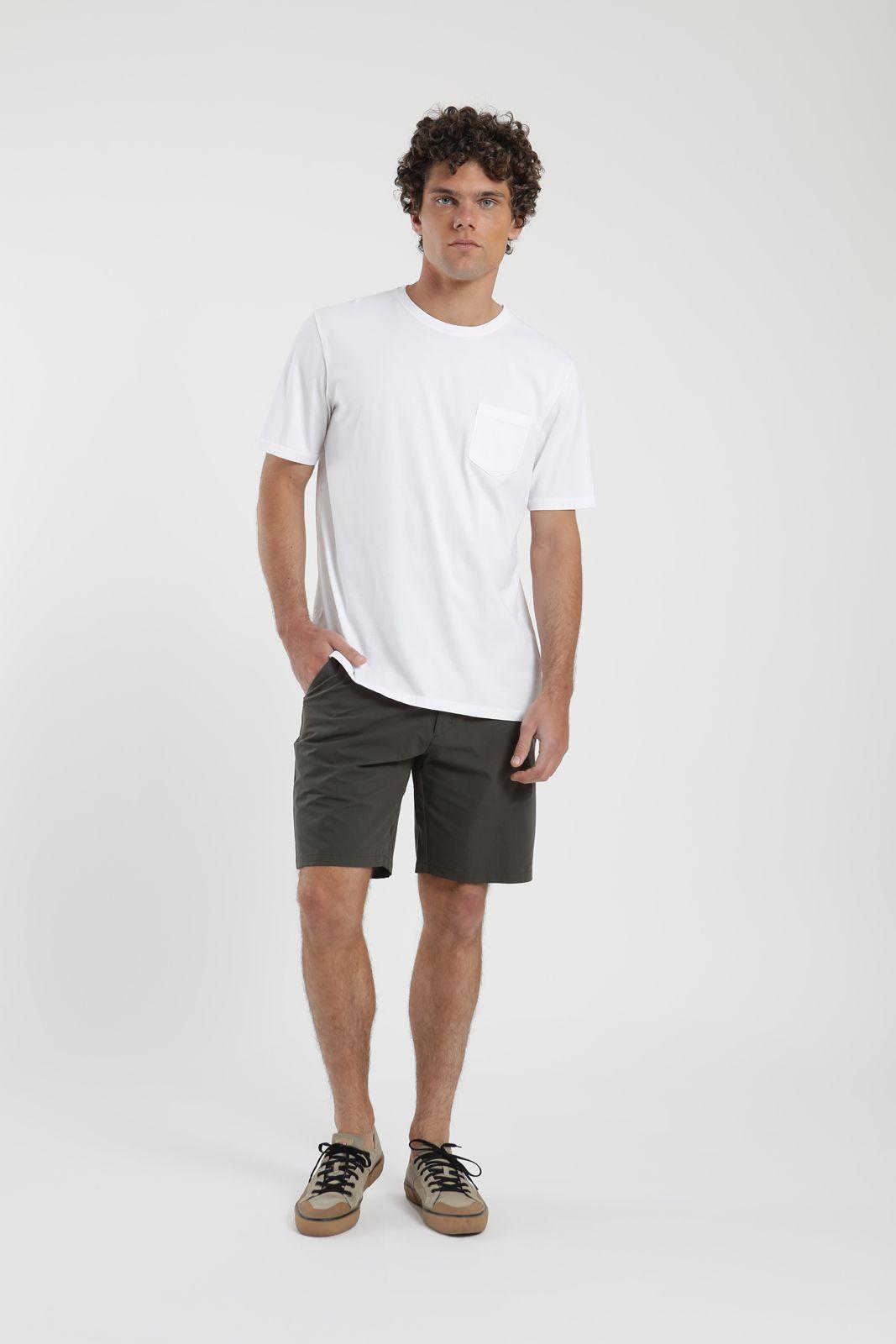 Polera hombre manga corta Bolsillo blanco Algodón orgánico Froens-2