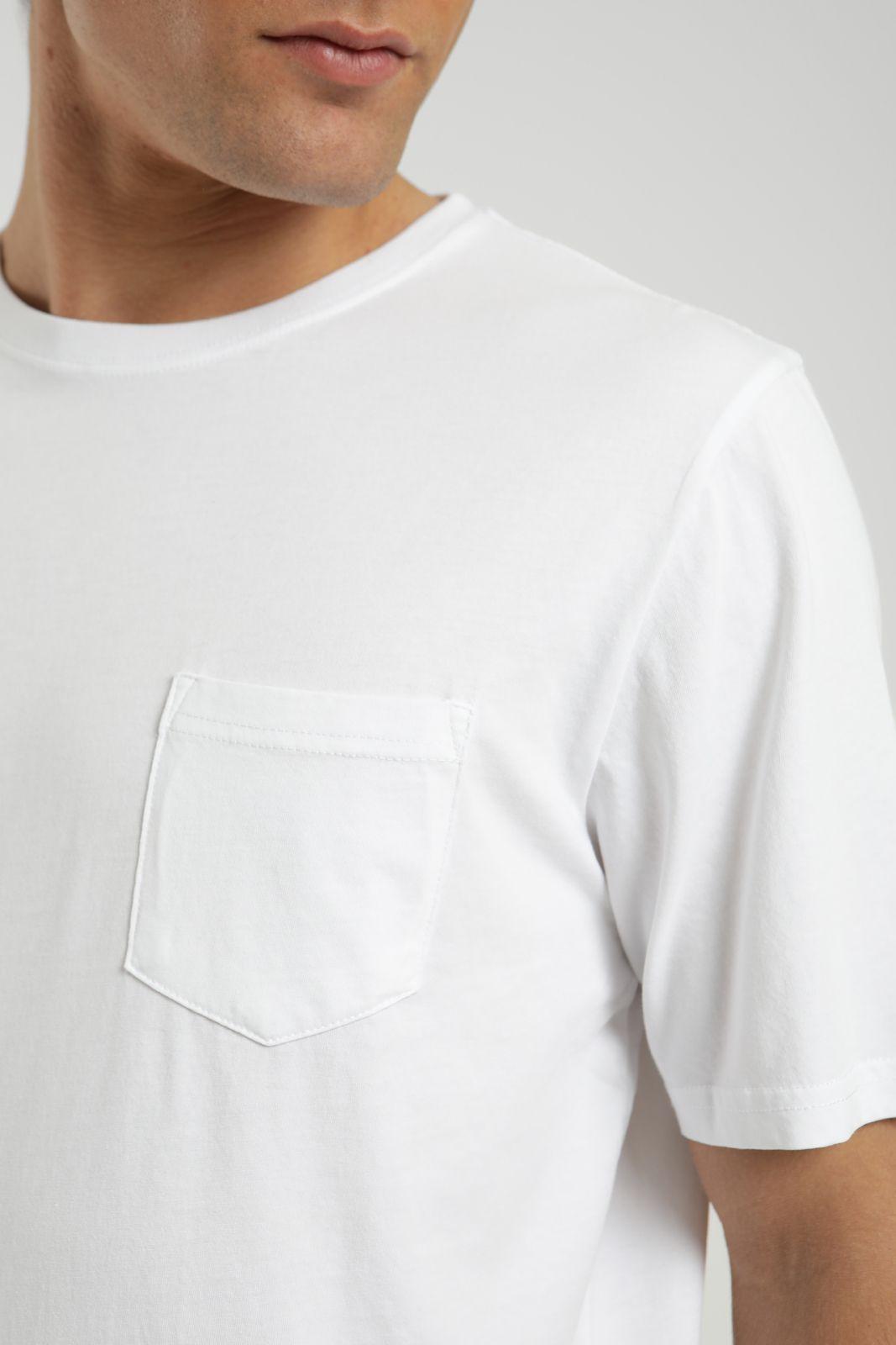 Polera hombre manga corta Bolsillo blanco Algodón orgánico Froens-3