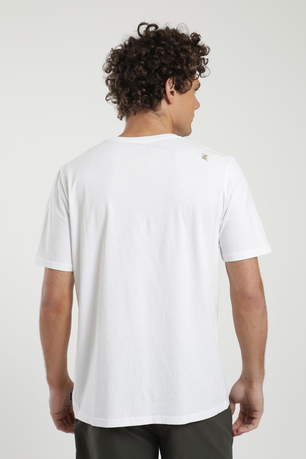 Polera hombre manga corta Bolsillo blanco Algodón orgánico Froens-4