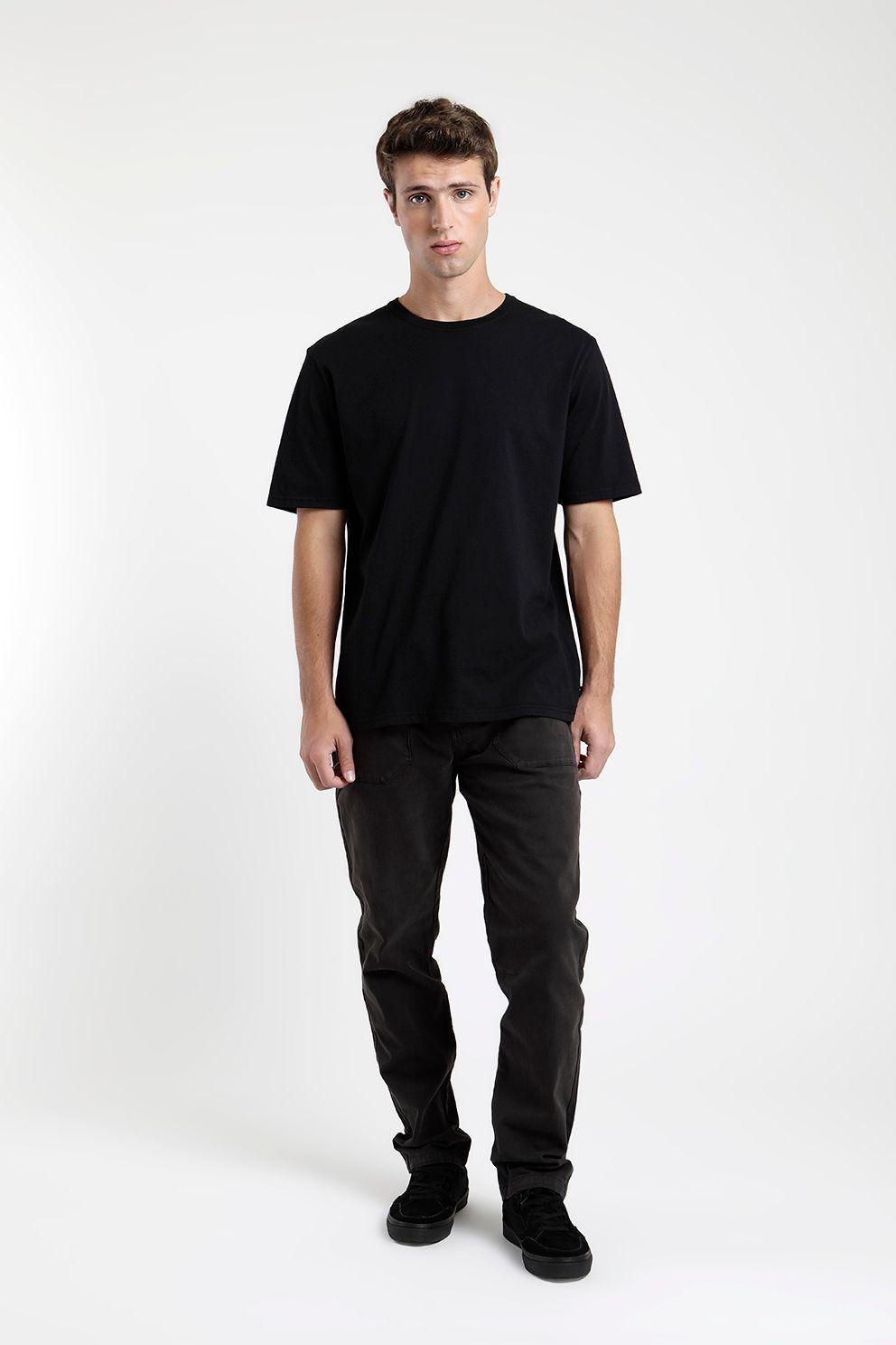 Polera manga corta hombre Plain negro -1