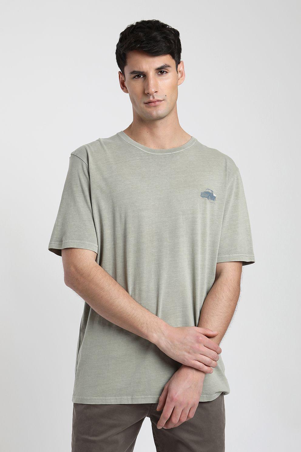 Polera manga corta hombre Auto verde claro -0