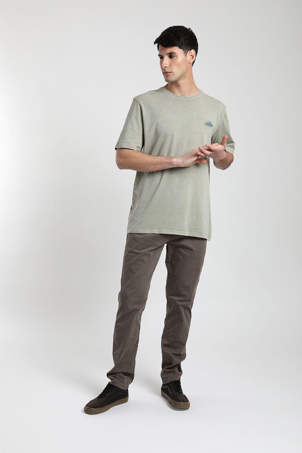 Polera manga corta hombre Auto verde claro -3