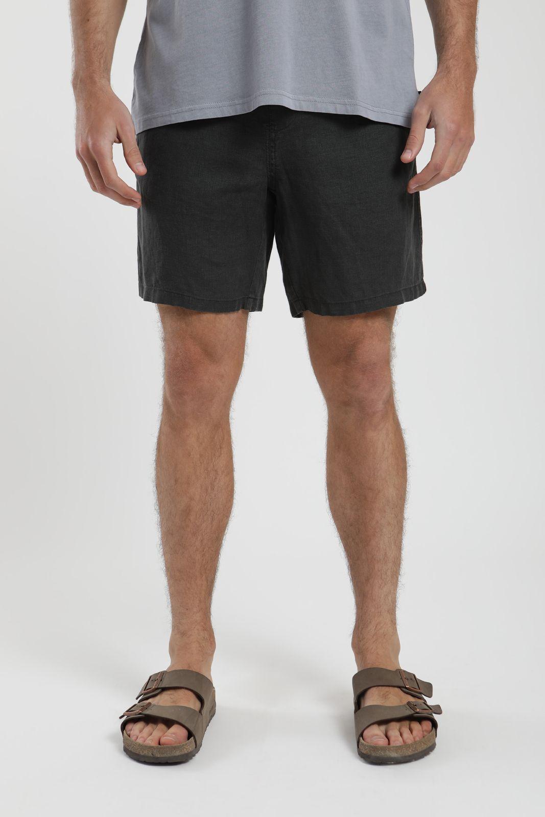 Short hombre Ellis grafito Lino Froens-3