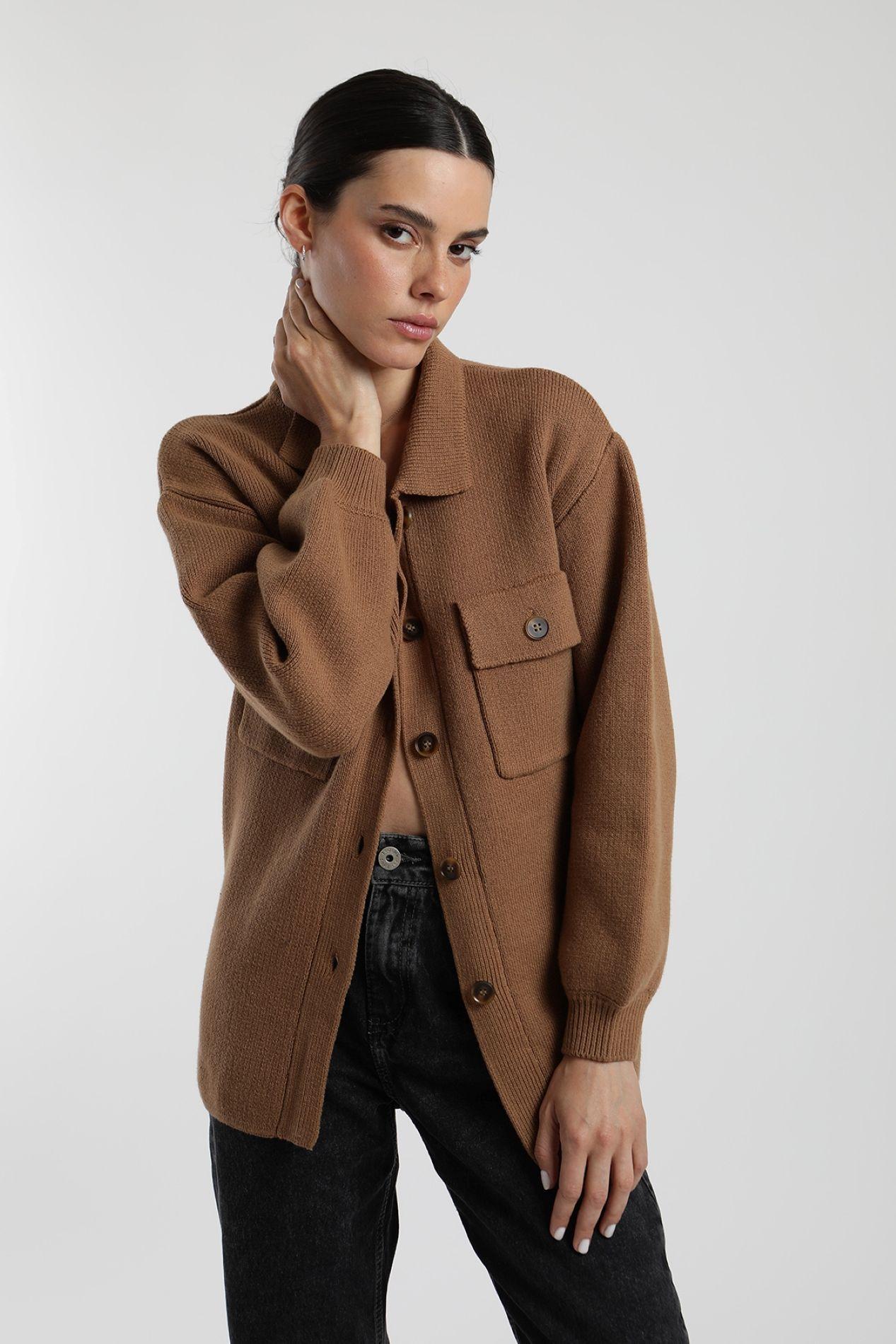 Chaleco mujer Clara camel  -0