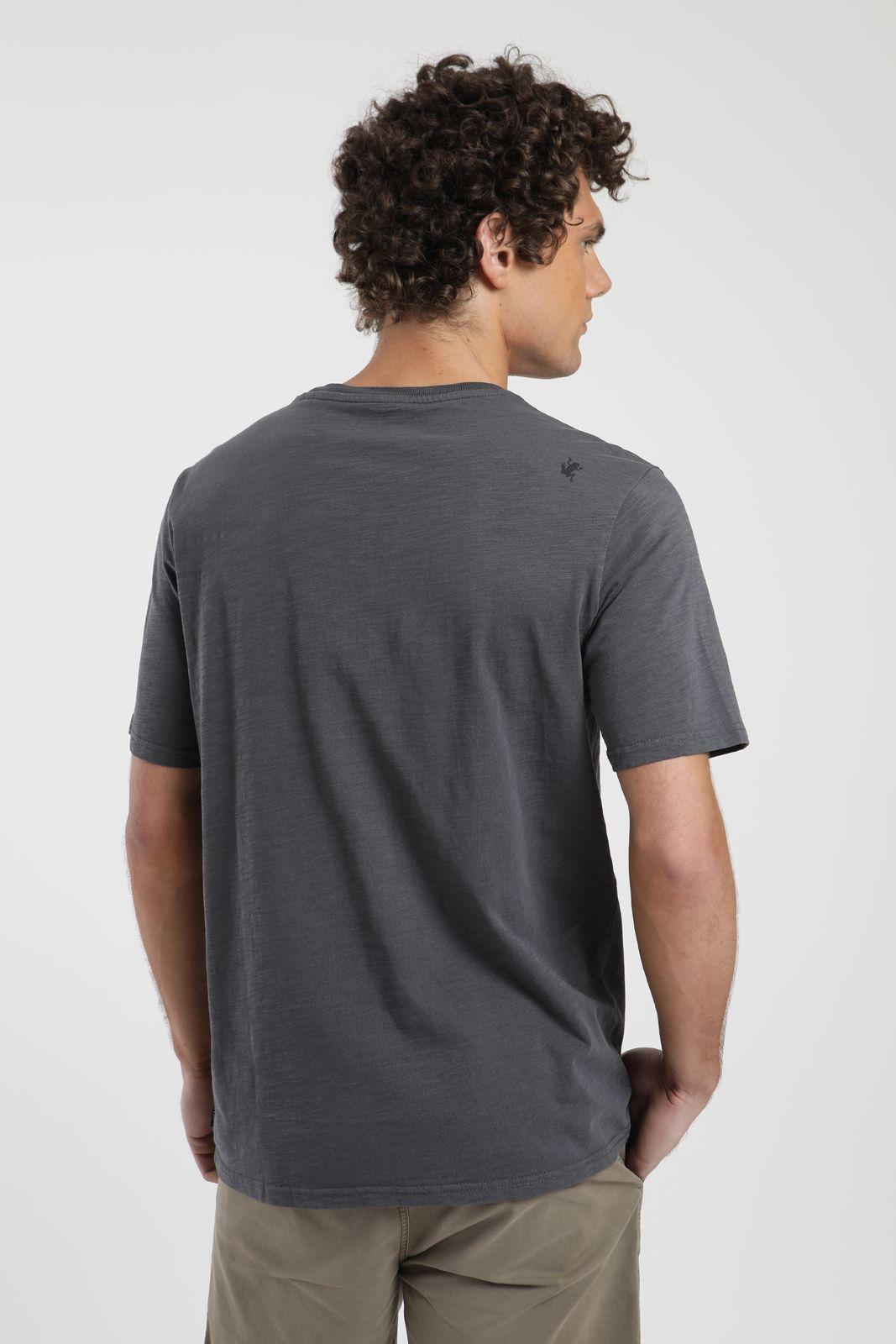 Polera hombre manga corta Mao grafito Algodón orgánico Froens-4