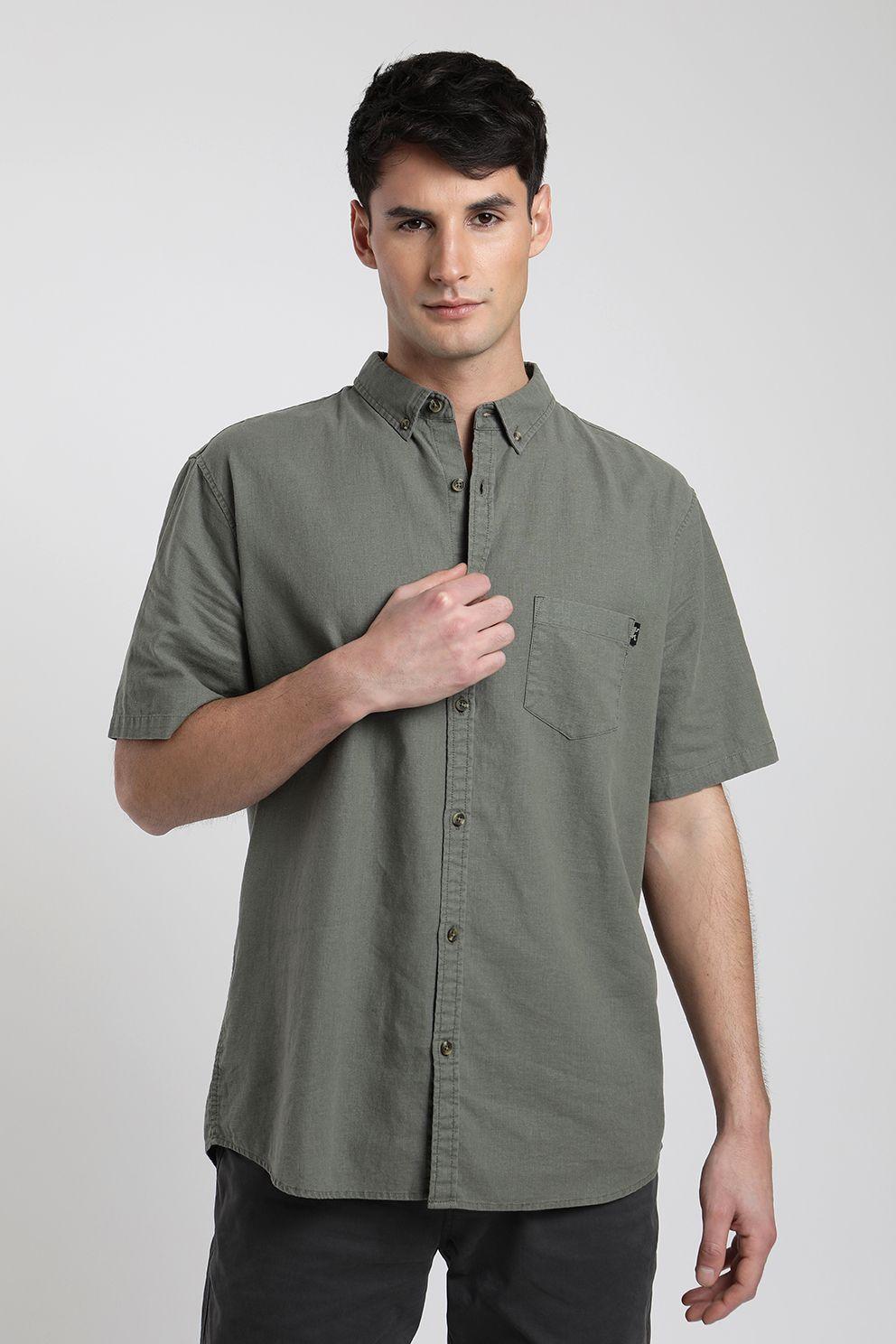 Camisa manga corta Classic verde -0