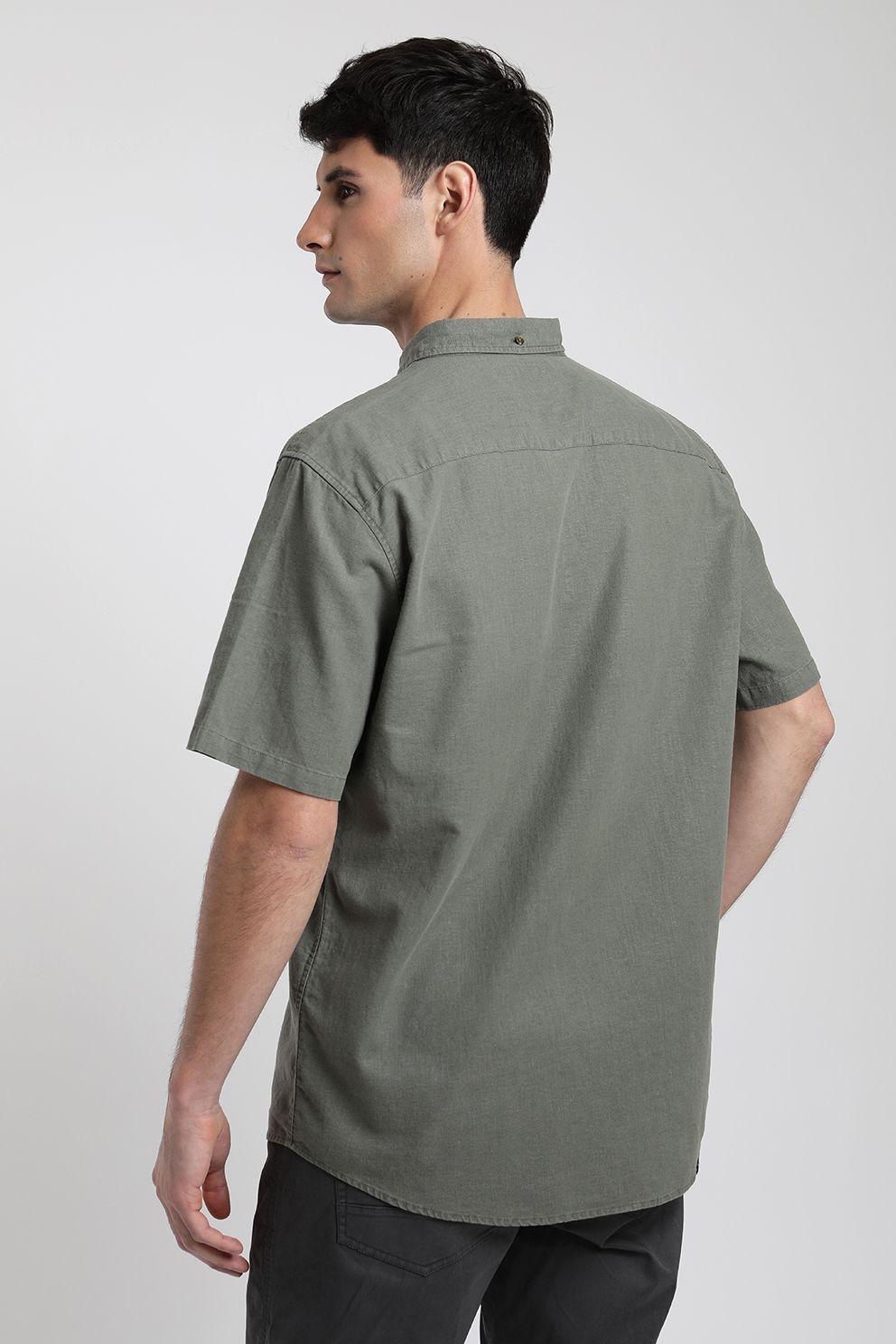 Camisa manga corta Classic verde -2