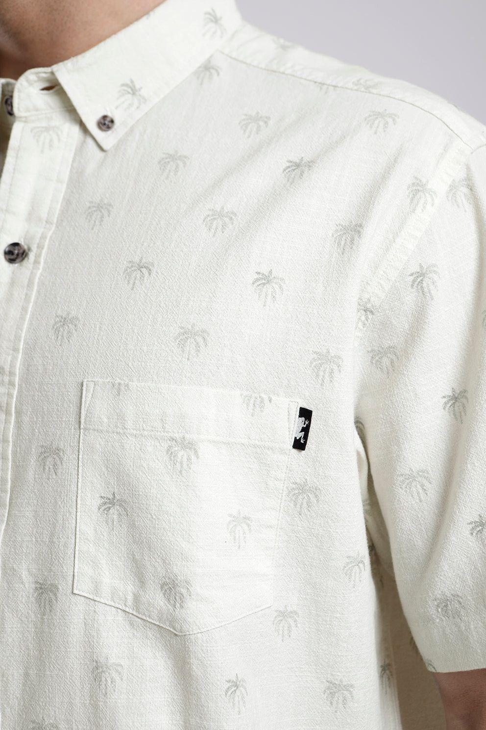 Camisa Manga Corta Hombre Palmeras -1