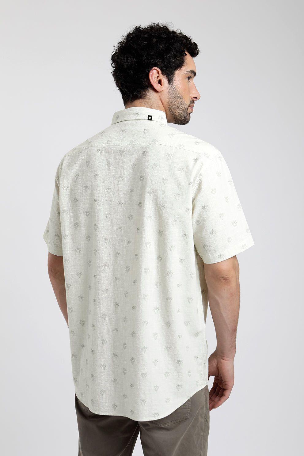 Camisa Manga Corta Hombre Palmeras -2