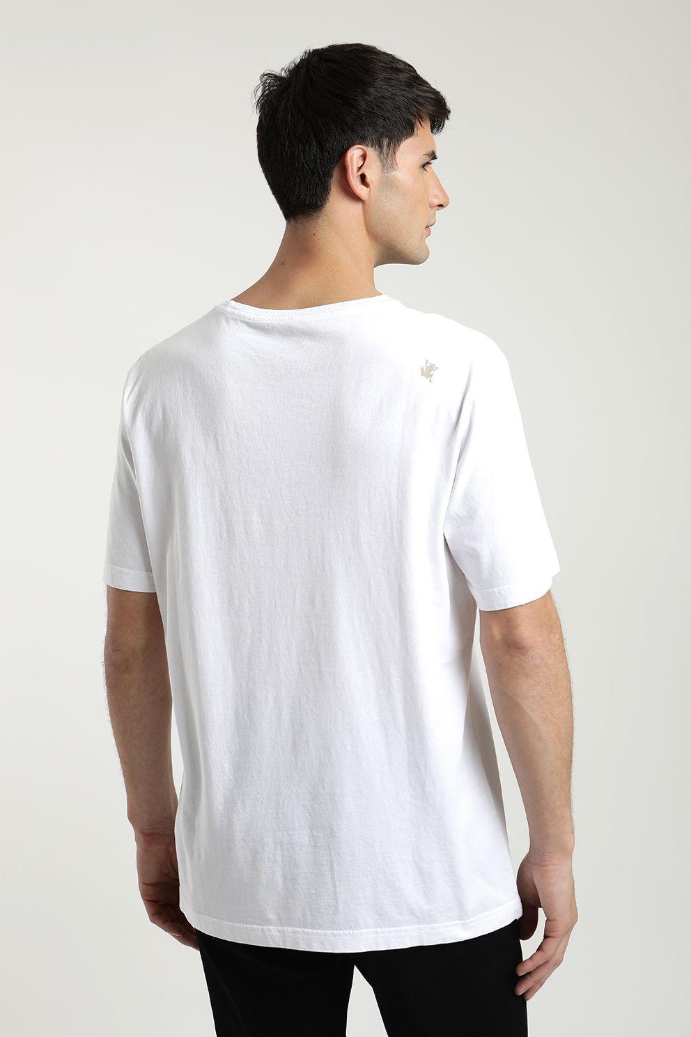 Polera manga corta hombre Bolsillo Stitch blanco -1