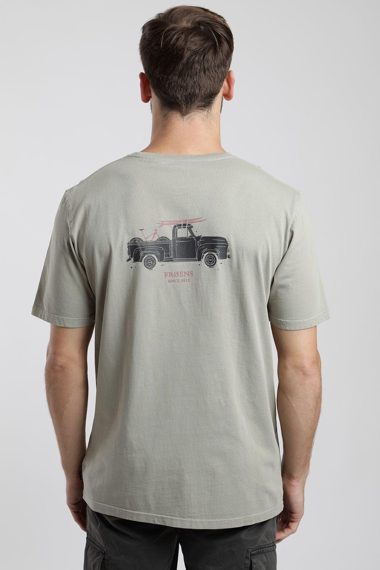 Polera manga corta hombre Auto verde  -1
