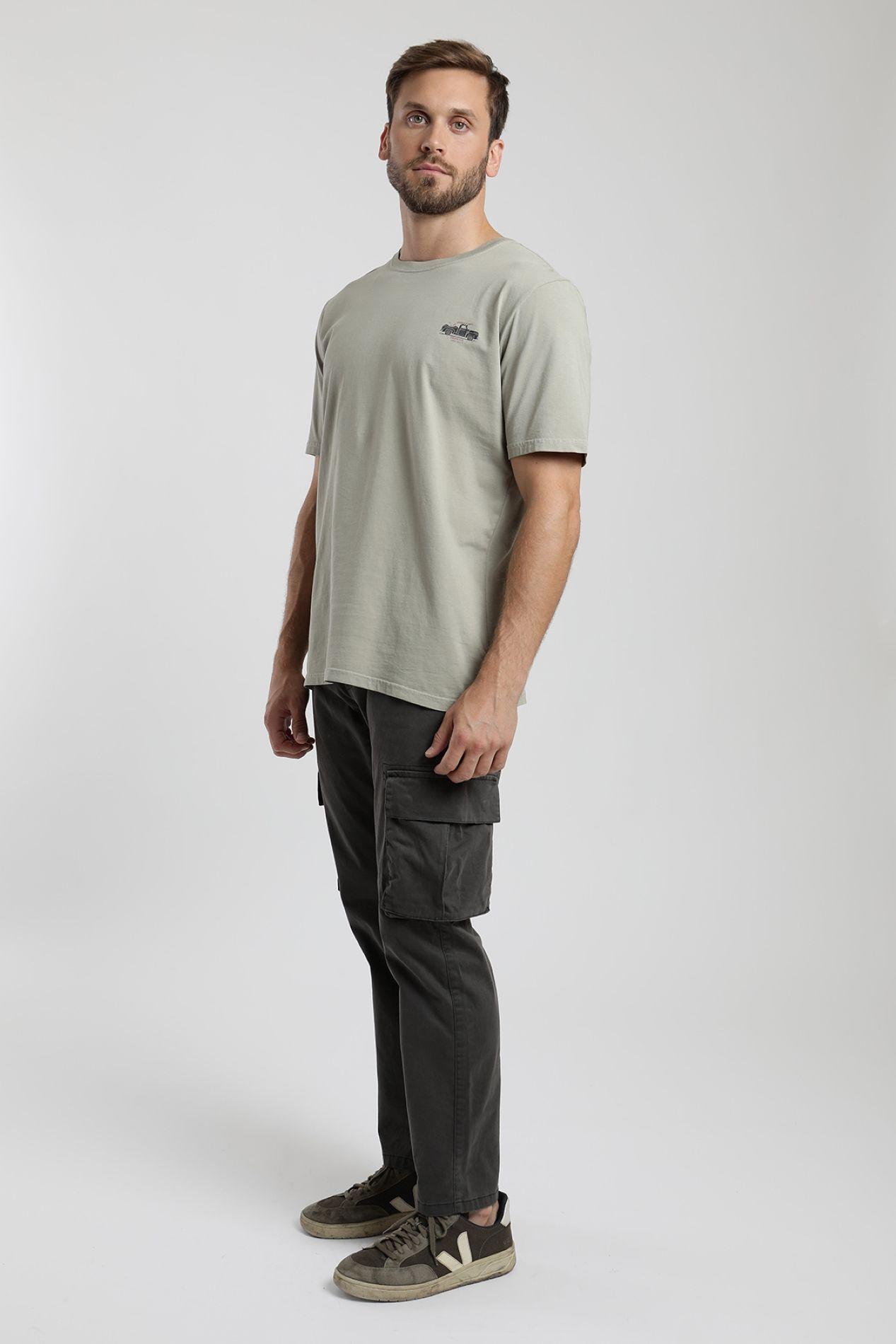 Polera manga corta hombre Auto verde  -3