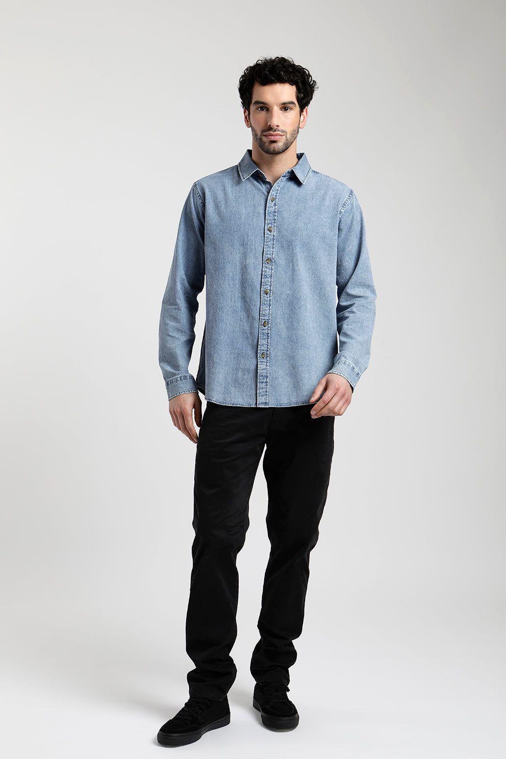 Camisa Manga Larga Hombre Denim -3