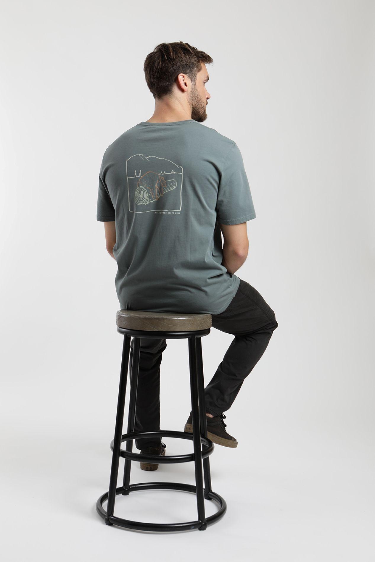 Polera manga corta hombre No worries verde  -3