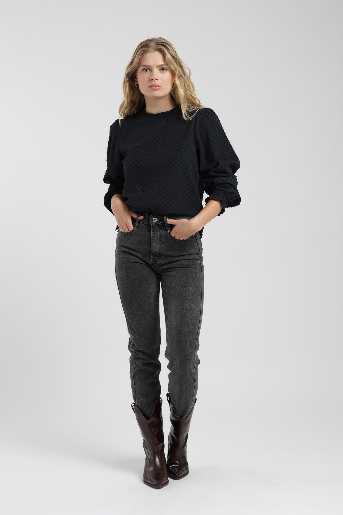 Blusa manga larga  Bou negro Froens-3