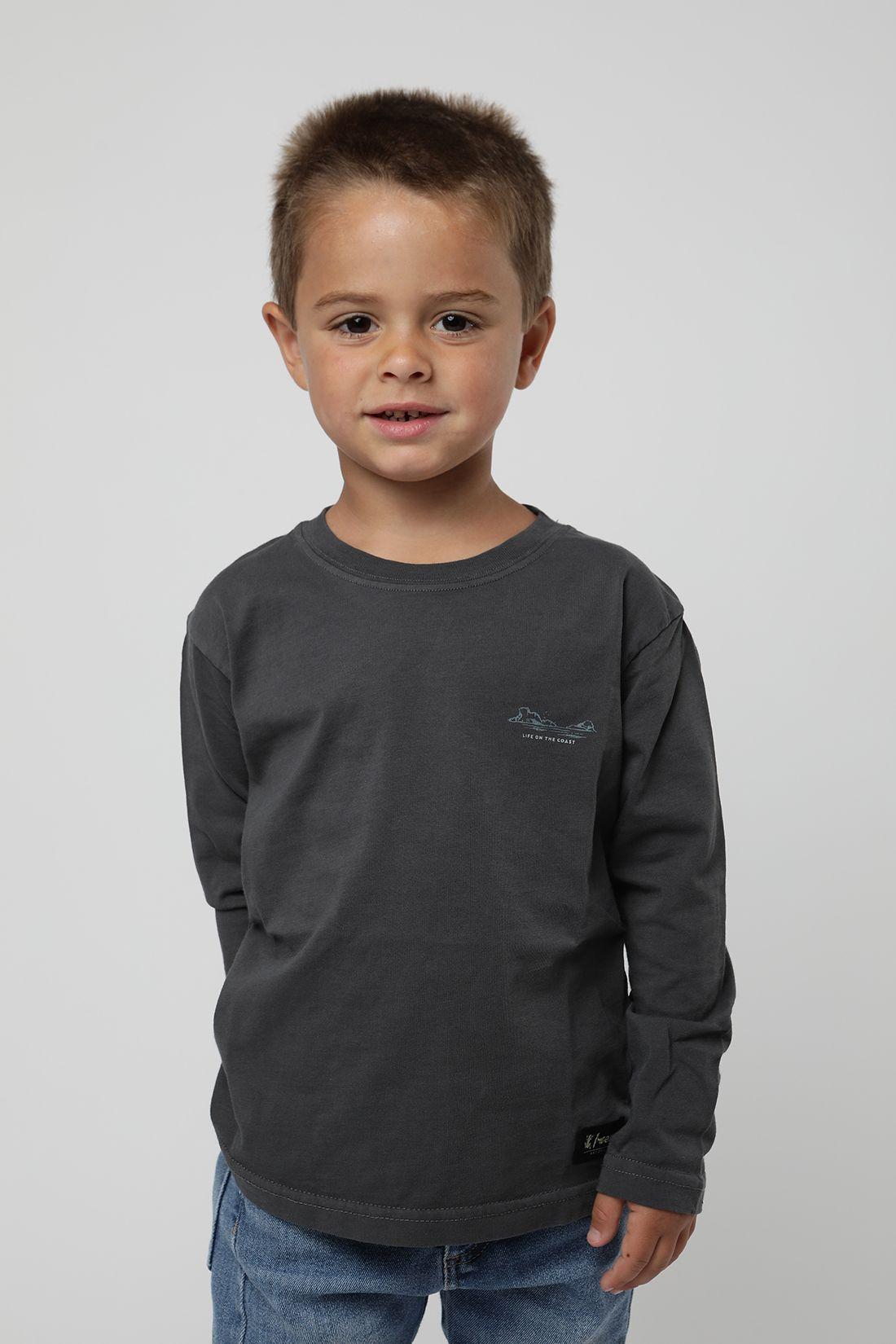 Polera manga larga kids playa grafito  -3