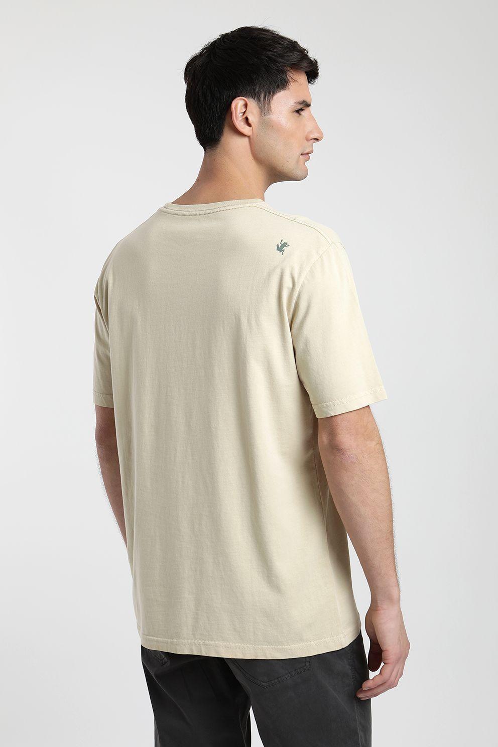 Polera manga corta hombre Auto beige claro -1