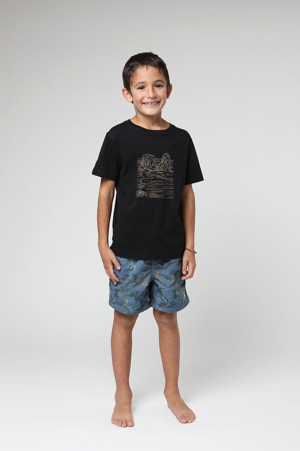 Polera manga corta kids Punta de lobos negro -3