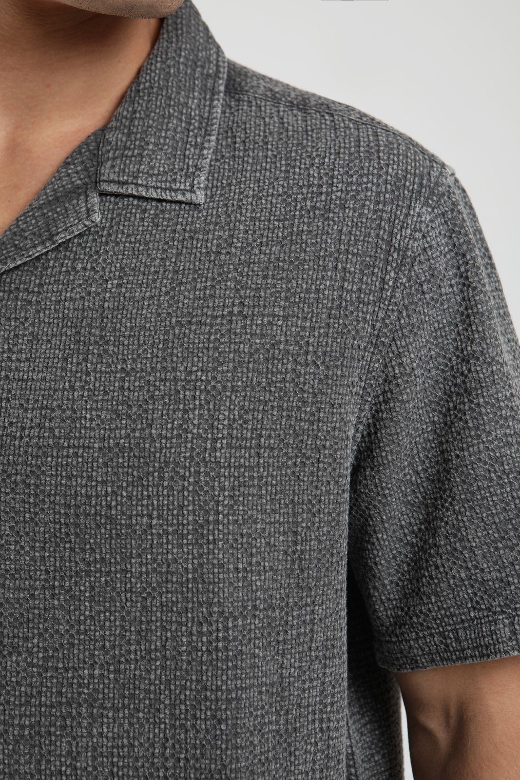 Camisa hombre manga corta Manly grafito Algodón orgánico Froens-4