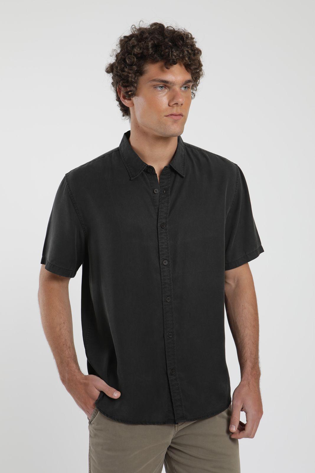 Camisa hombre manga corta Puelche grafito Tencel Froens-3