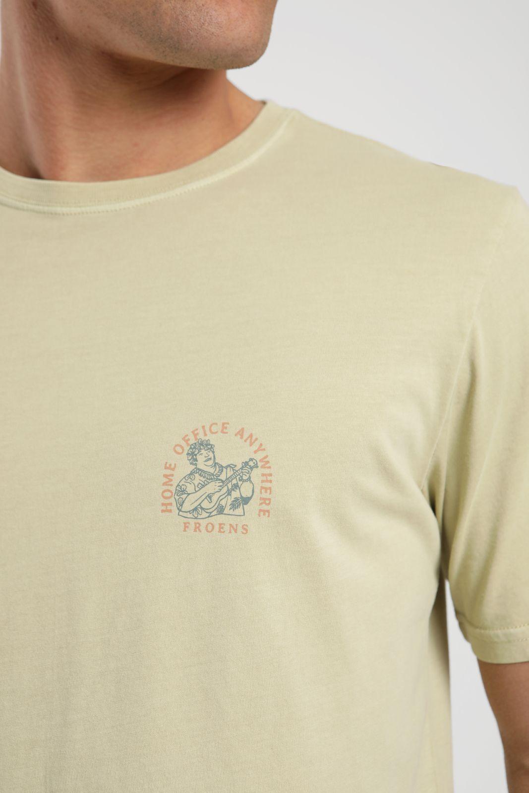 Polera hombre manga corta Vibes beige Algodón orgánico Froens-3