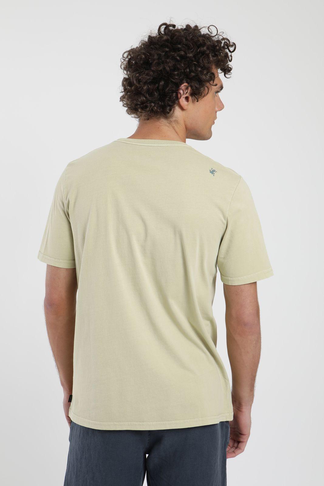 Polera hombre manga corta Vibes beige Algodón orgánico Froens-4