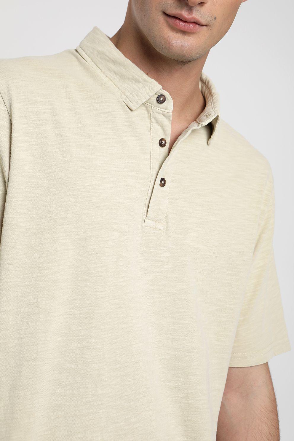 Polera manga corta hombre DT beige -2