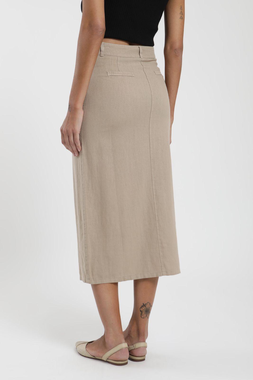 Falda larga Lisa beige Lino Froens-2