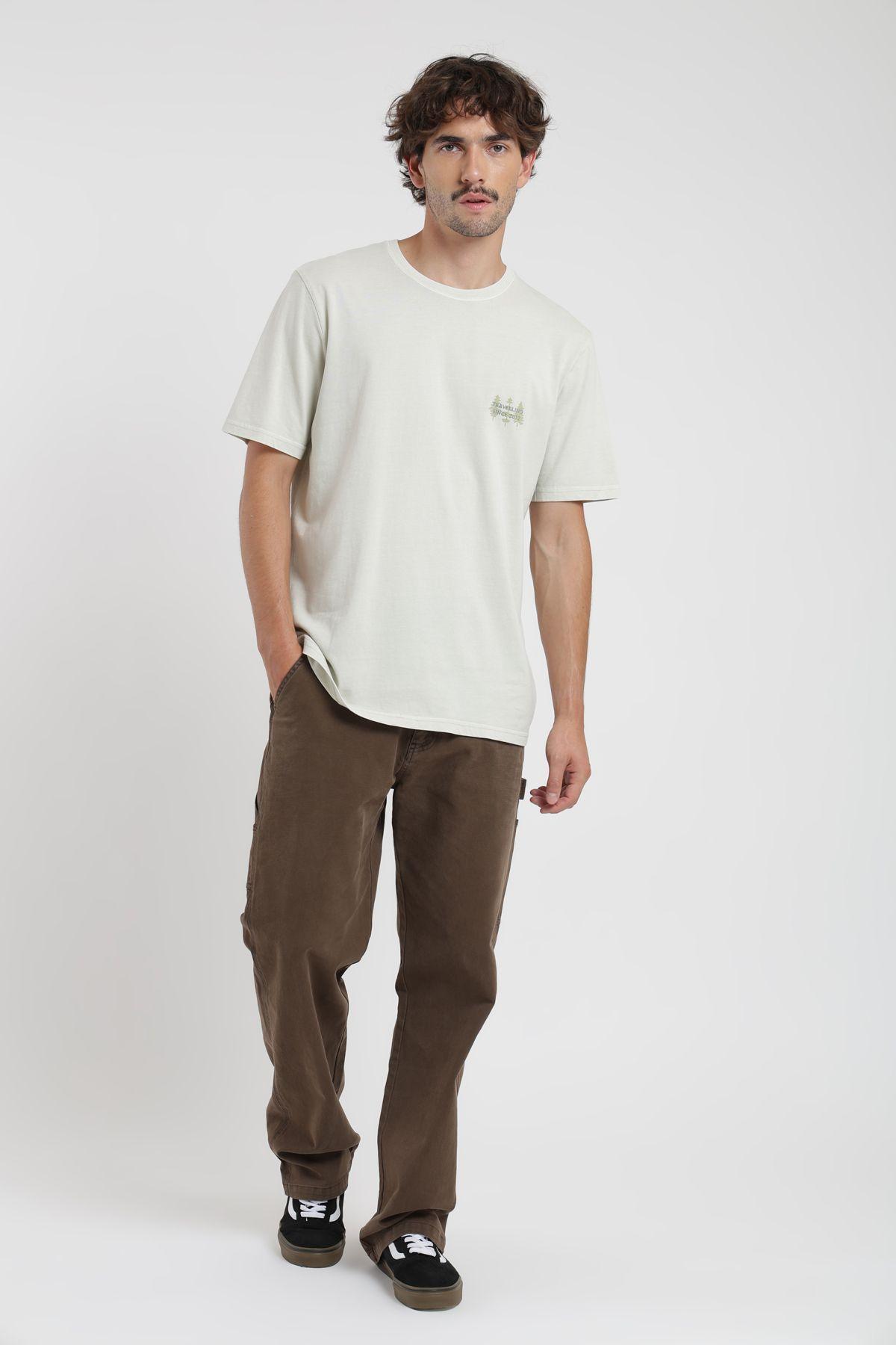 Polera hombre manga corta Bosque beige Froens-3