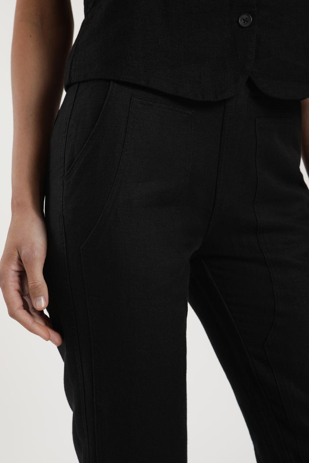 Pantalón mujer Iris negro Lino Froens-2