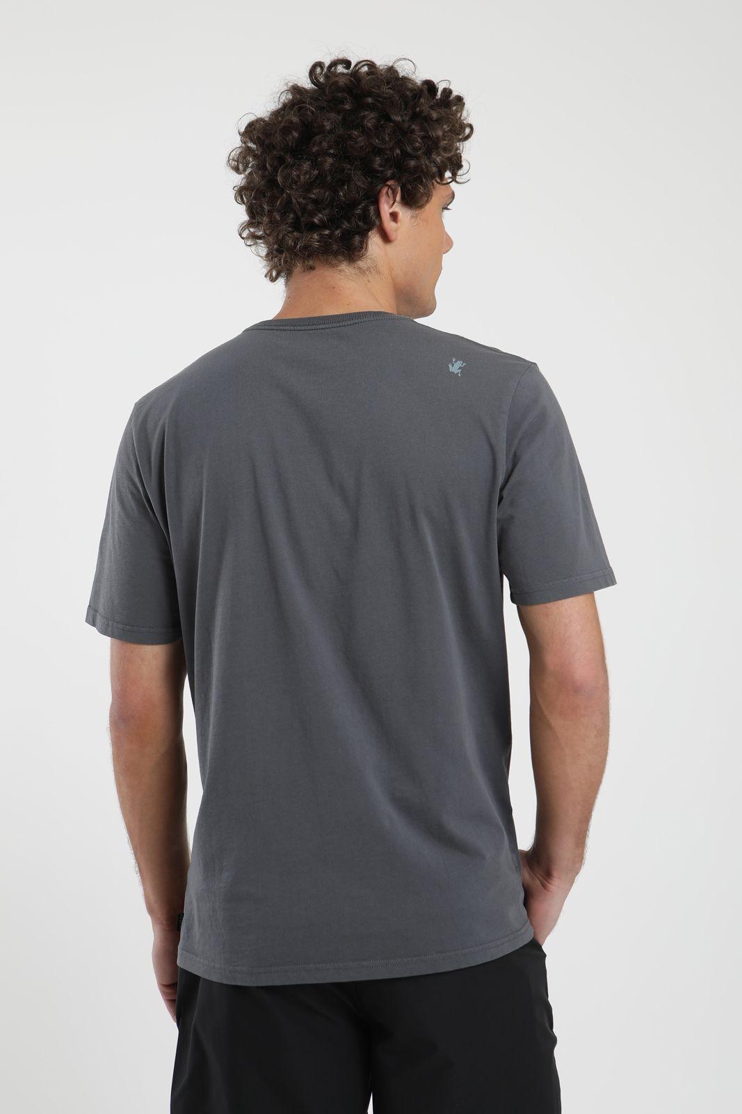 Polera hombre manga corta Monstera grafito Algodón orgánico Froens-2