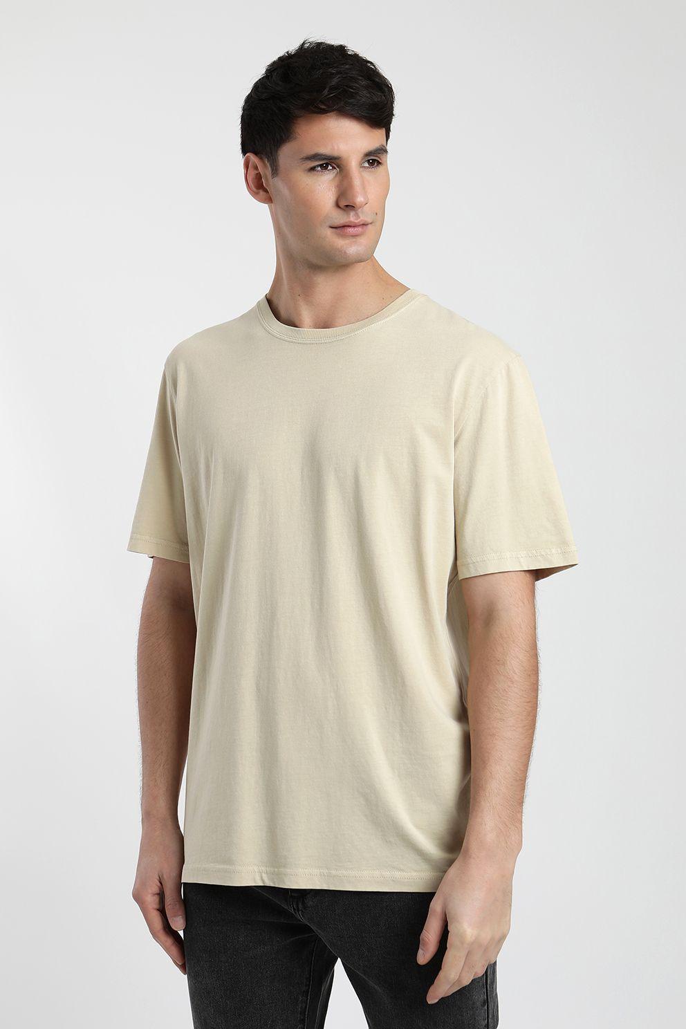 Polera manga corta hombre Palm beige -3