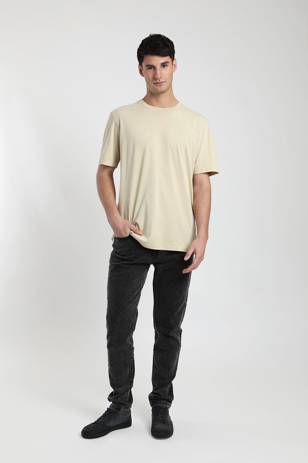 Polera manga corta hombre Palm beige -4
