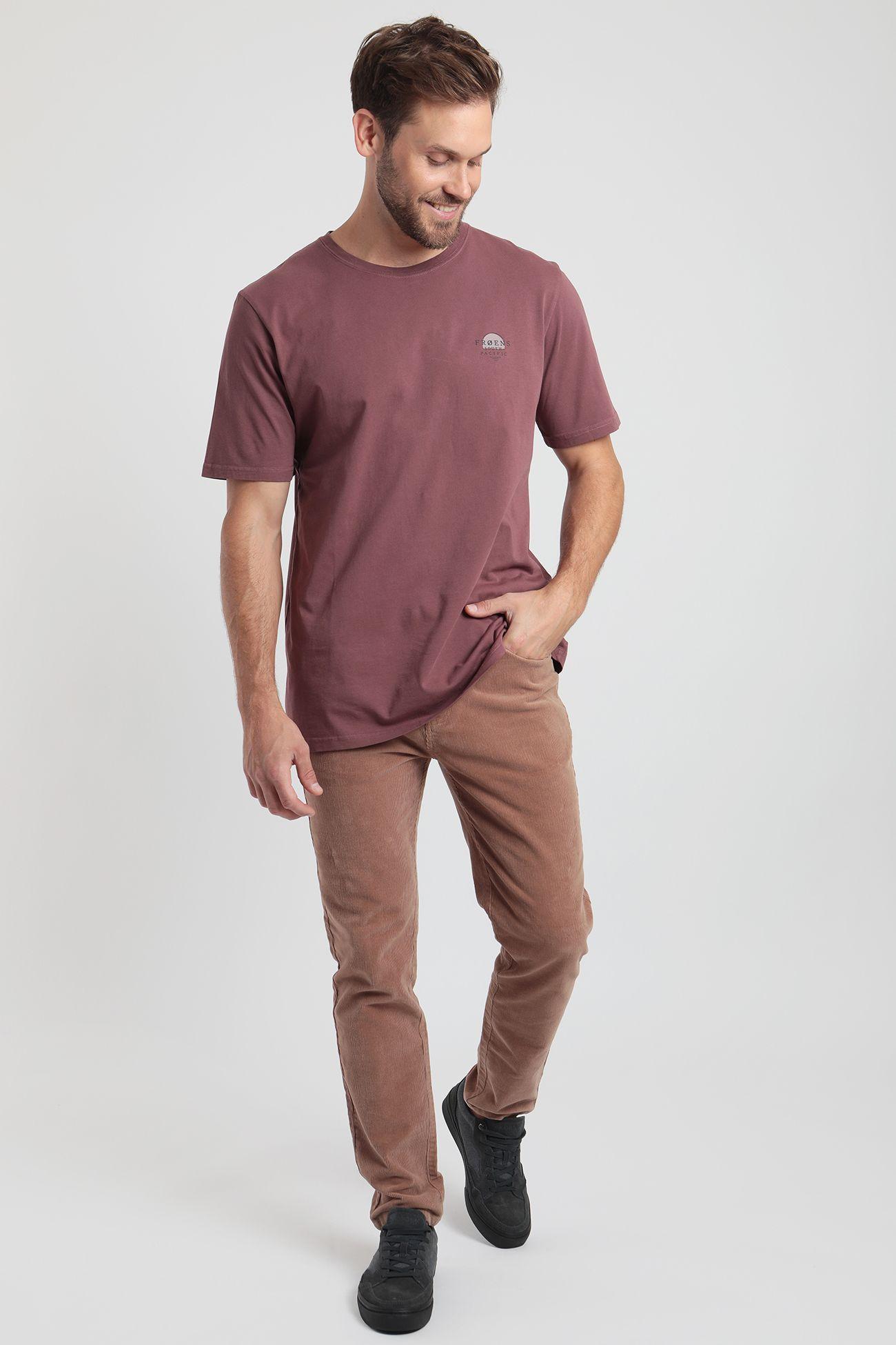 Polera manga corta hombre pacific burdeo -3