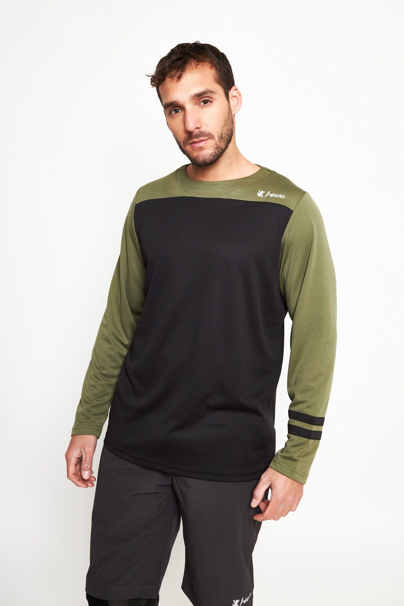 Polera manga larga hombre MTB oliva -0