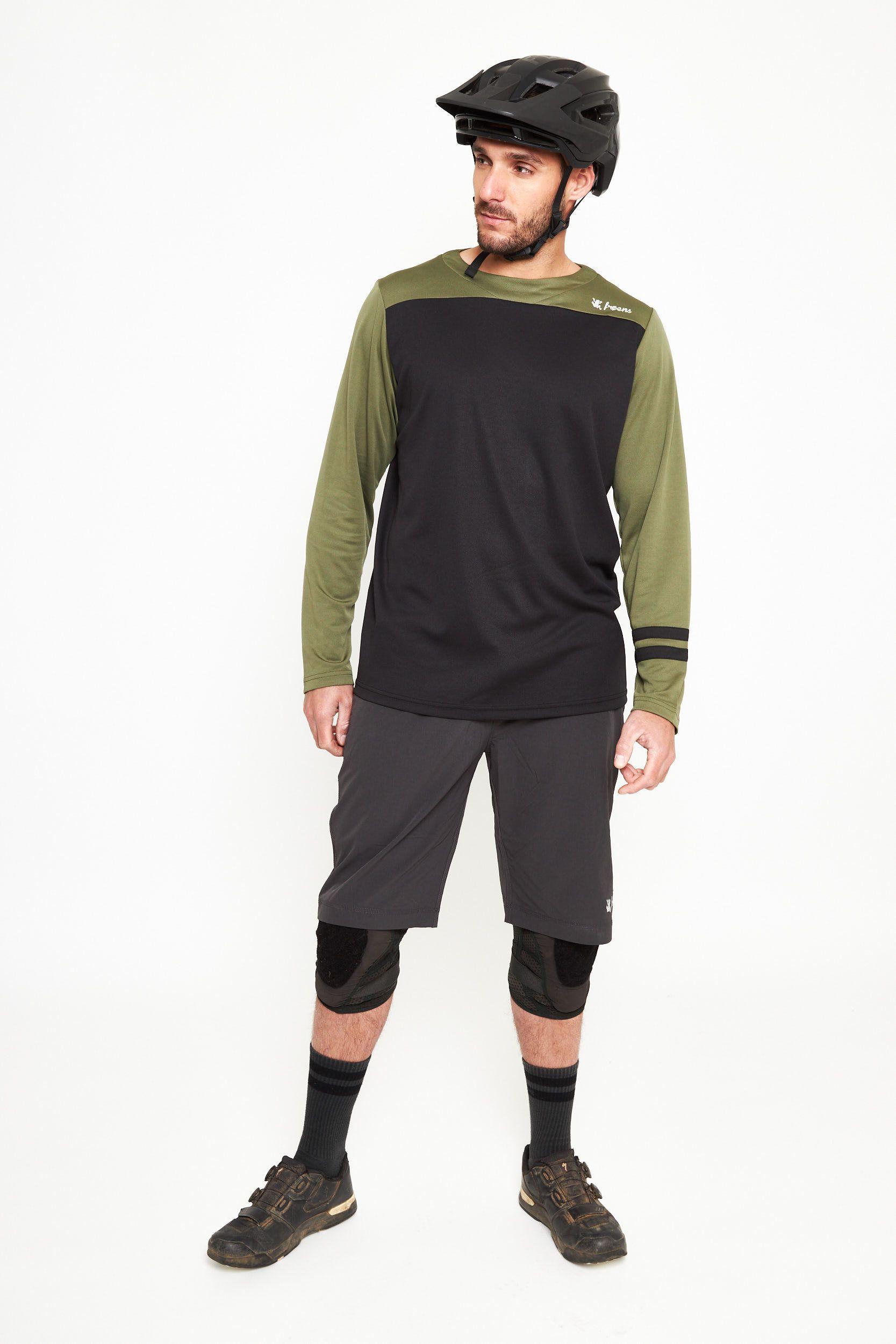 Polera manga larga hombre MTB oliva -3