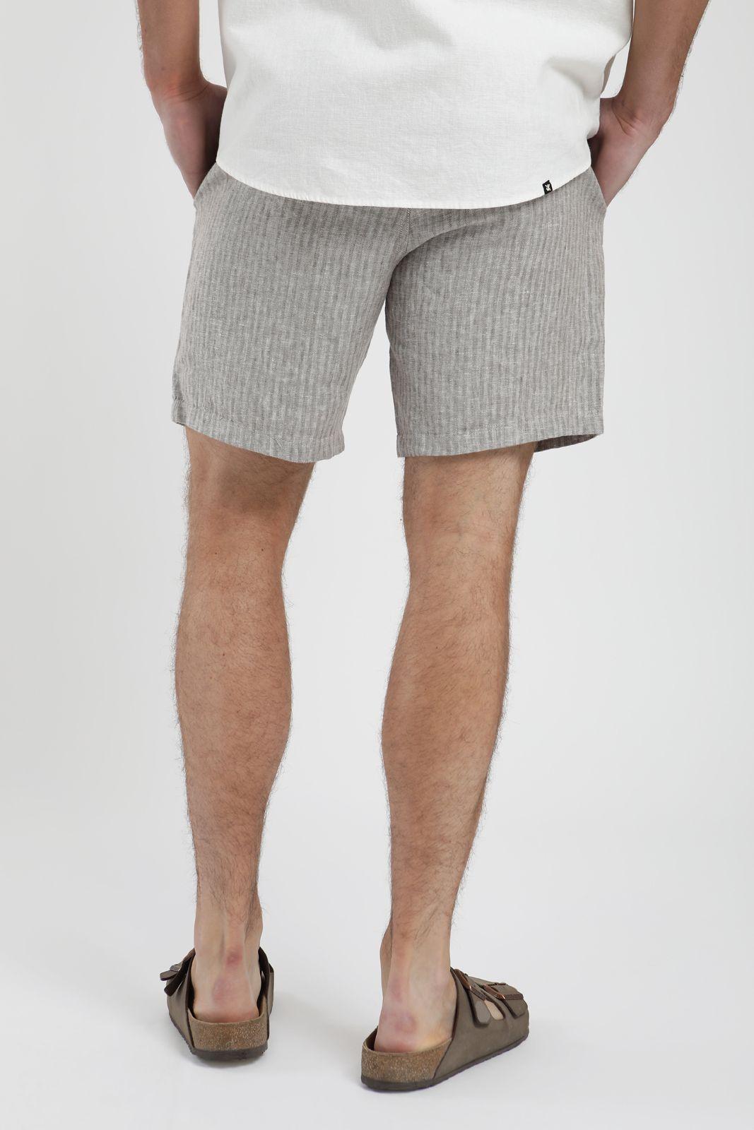 Short hombre de Lino rayas taupe Froens-2
