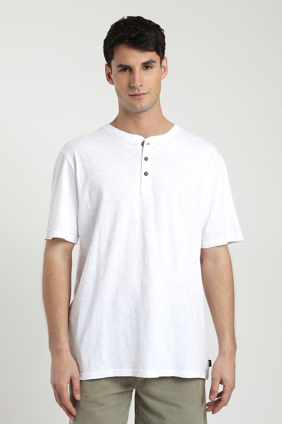 Polera manga corta hombre Mao blanco -0