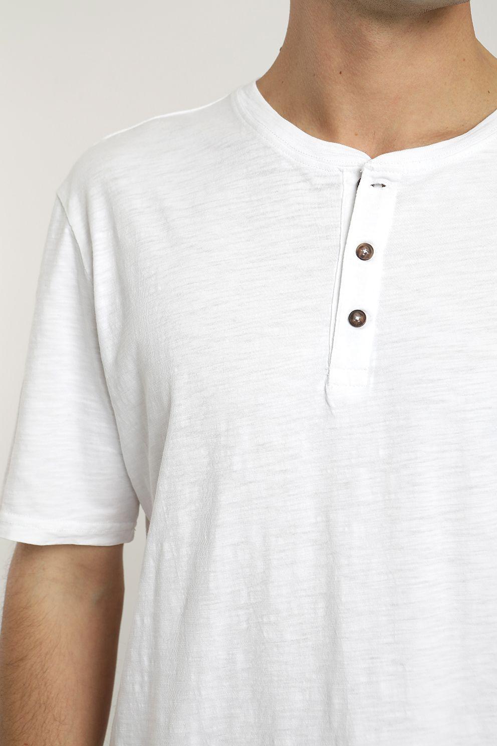 Polera manga corta hombre Mao blanco -2